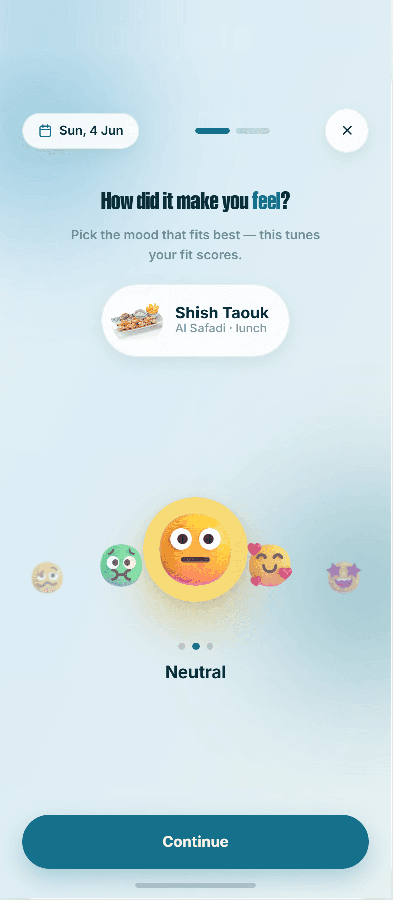 A meal mood check-in